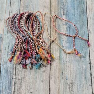 21 Multicolor Braided cord adjustanle  Bracelets.